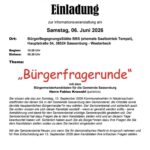 Seniorenbeirat lädt zur Bürgerfragerunde mit Bürgermeisterkandidat Fabius Krawehl ein